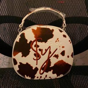 Beautiful, RoundBag, Brown Cow Print
